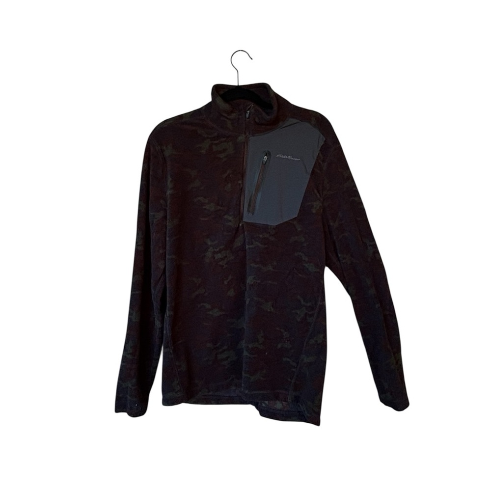 Eddie Bauer Camo Fleece 1/4‎ Zip Pullover Men’s Large